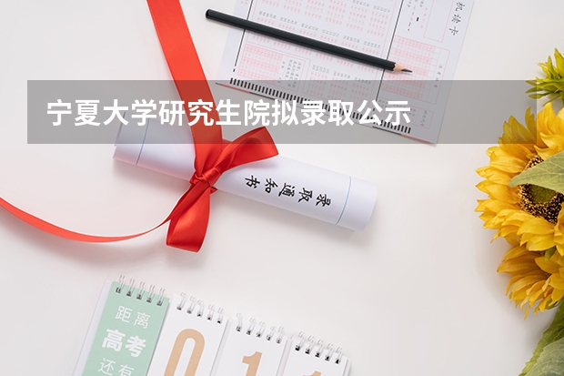宁夏大学研究生院拟录取公示